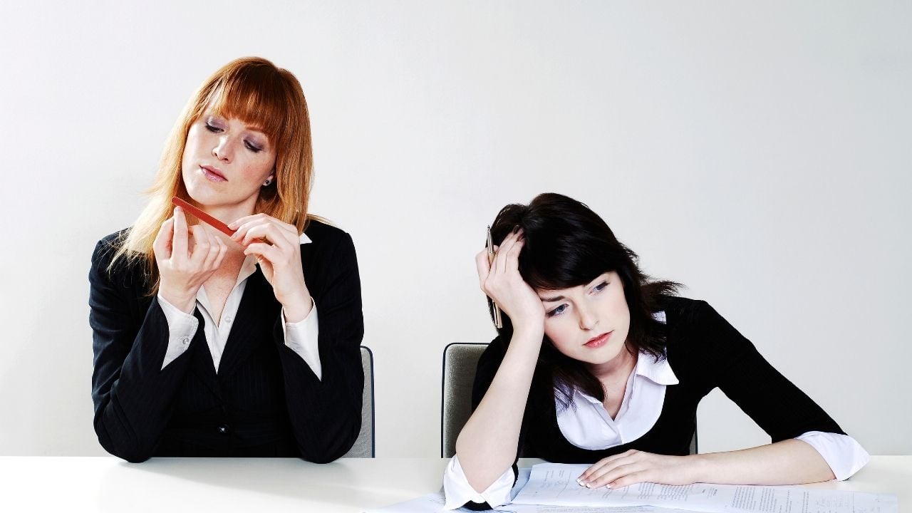 two women being lazy